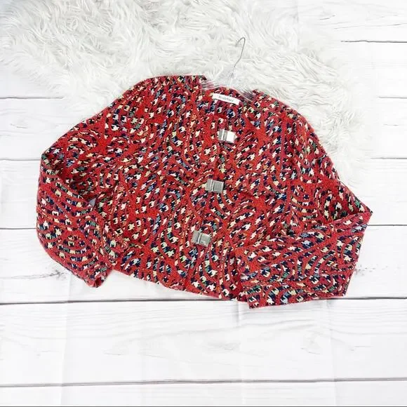 Rodebjer Artsy Jacket Aneska Houndstooth Multicolored Print with 3D Weave Medium - Picture 3 of 7